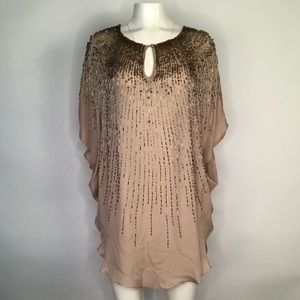 Champagne Beaded Tunic Dress
